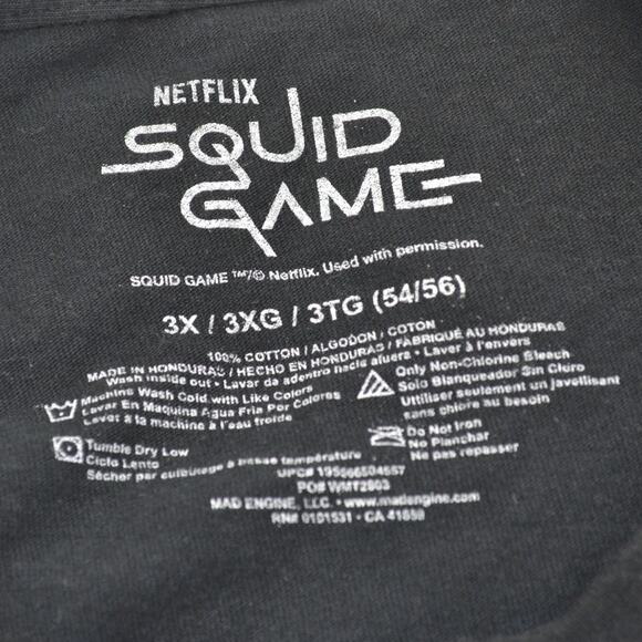 Squid Games Netflix Graphic Unisex Black T-Shirt Plus Sz 3X - Picture 3 of 13